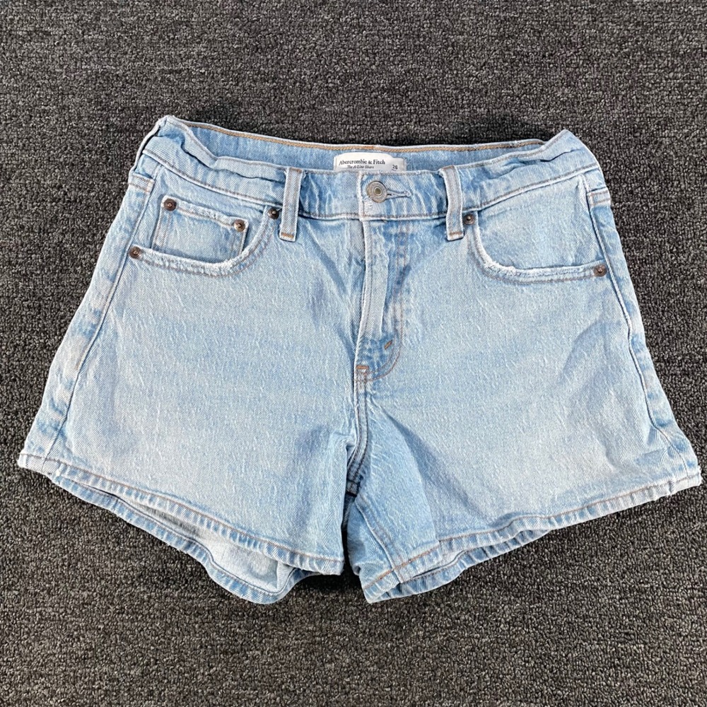 Abercrombie & Fitch A-Line Shorts Womens 26 Light Blue Good Mid Rise Denim